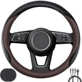 Car Steering Wheel Cover, Non-Slip Leather Protector by KANYO-AUTO