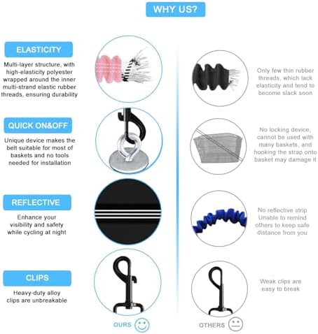 Dog Seat Belt for Bike Basket, Shock Absorbing Lead Bicycle Safety Leash - Image 6