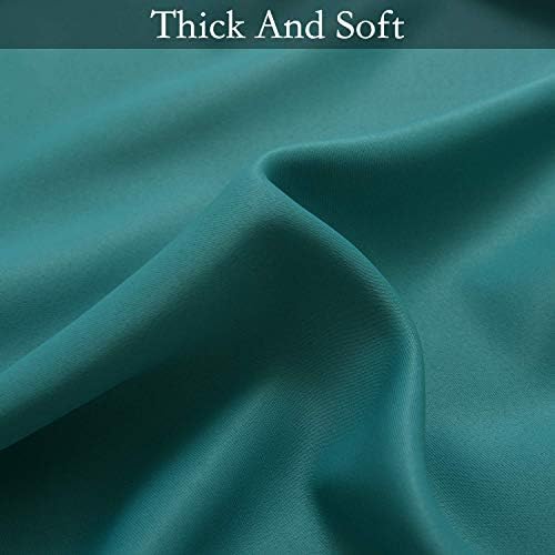 SimpleHome Teal to Grey White Ombre Room Darkening Curtains 96 Inch - Image 6