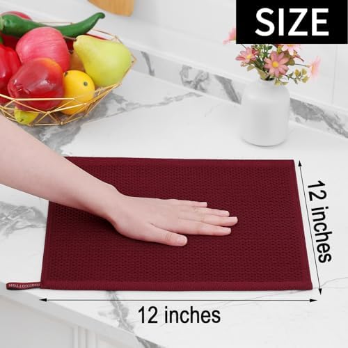 Homaxy 100% Cotton Waffle Weave Kitchen Dish Cloths 12-Pack - Image 5