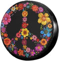 Delerain Peace Sign Flower Spare Tire Cover Wheel Protectors Sun Protector by Delerain