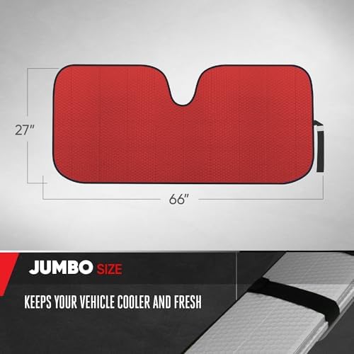 Motor Trend Red Accordion Folding Car Windshield Sun Shade - Image 3