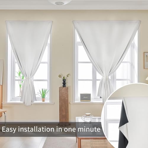 AJAZZ 100% Black Out Curtains Adhesive Blackout Temporary Curtain No Drilling - Image 6