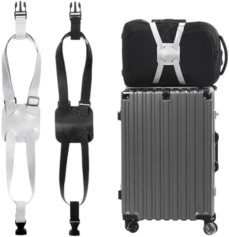 2 Pack Luggage Straps, Adjustable Elastic Bag Bungee Belt 2 Colors Travel by Unknown