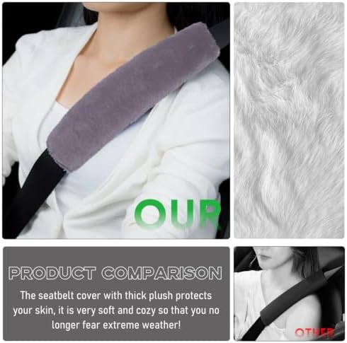 2 PCS Seat Belt Shoulder Pads, Soft Fluffy Plush Seat Belt Shoulder Strap Covers - Image 4