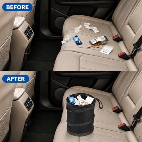 Car Trash Can, 2 Packs Mini Collapsible Pop-up Compact Garbage Can - Image 6