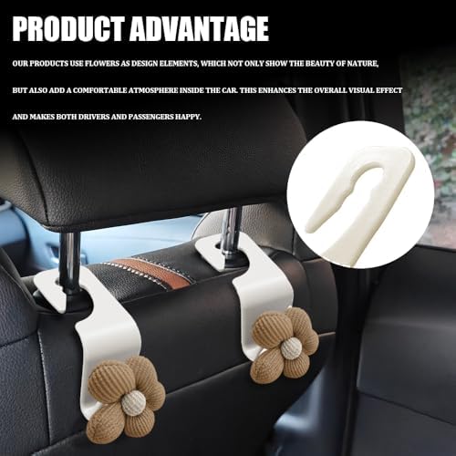 2PCS Car Seat Headrest Hooks, Car Bag Hooks, Cute Bow Knot Vehicle Seatback - Image 4