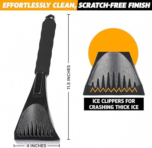 EcoNour Windshield Ice Scraper for Car 2 Pack Scraper to Remove Snow & Ice - Image 3