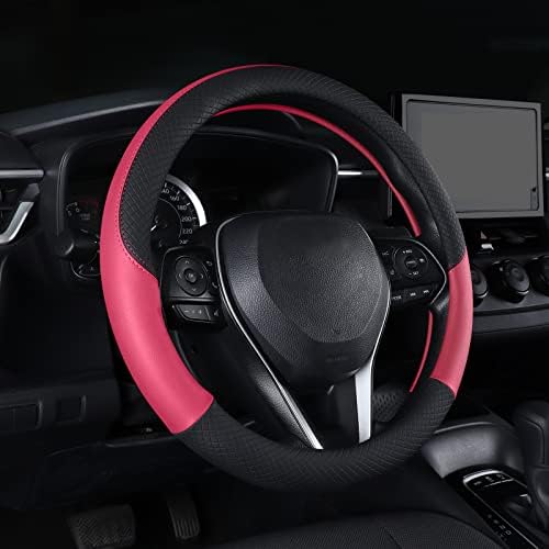 Auto Car Leather Steering Wheel Cover Anti Slip Wrap 15" by Follicomfy