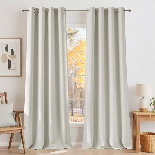 NICETOWN Natural Room Darkening Curtains 84 inches Long by NICETOWN