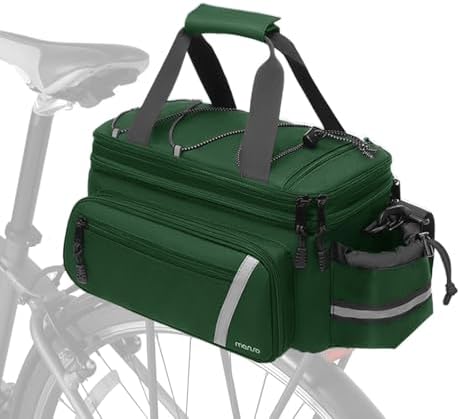MOSISO Bike Rack Bag with Rain Cover, Bike Trunk Cooler Handag, Jungle Green - Image 2