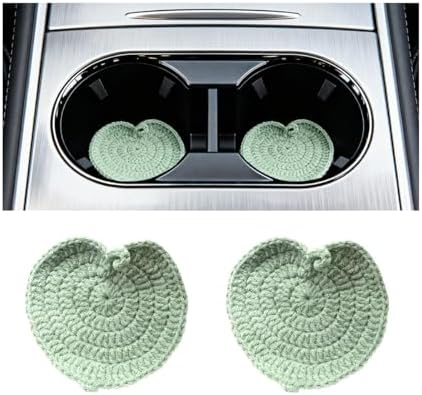 2PCS Handmade Crochet Car Cup Holder Coasters by TNAIYH