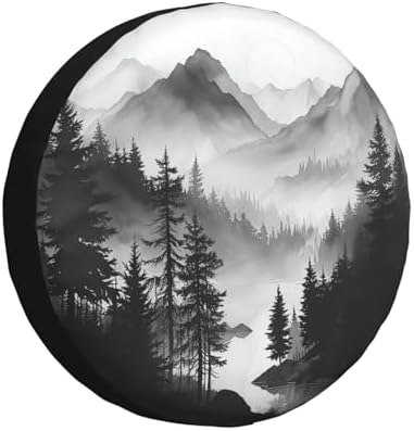 Mountain Lake Tree Landscape Spare Tire Cover Weatherproof Universal Wheel by Unknown