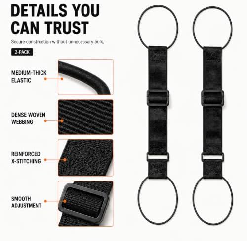 Luggage Straps for Suitcases, 2 Pack Black Adjustable Elastic Double-Loop - Image 7