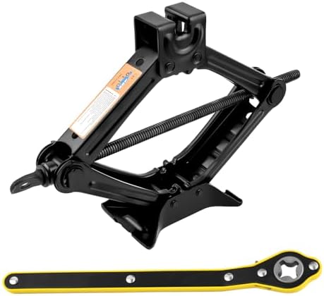 Scissor Jack for Car with Ratchet Wrench, 1.5T Capacity Scissor Car Jack Kit by Unknown