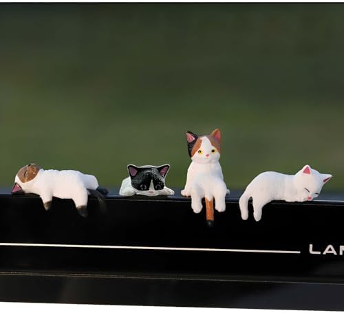 8 Pcs Cute Cat Car Accessories Funny Resin Cat Figurines - Image 3