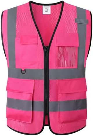 Safety Vest for Men Women Hi Vis Vest by HATAUNKI
