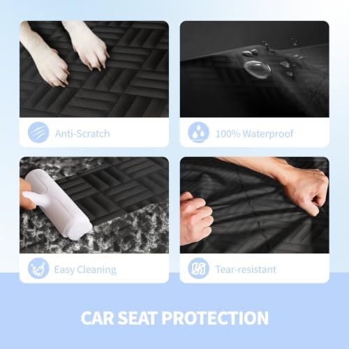 Dog Car Seat Cover for Back Seat, Hard Bottom Backseat Extender - Image 3