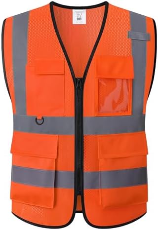 Safety Vest for Men Women Hi Vis Vest by HATAUNKI