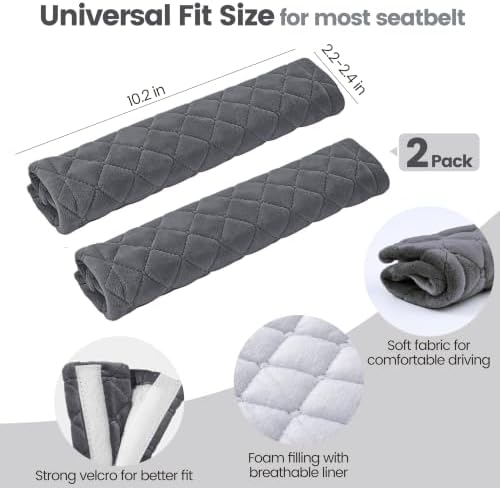 Amooca 2 Pack Seat Belt Covers Soft Shoulder Pad - Image 4