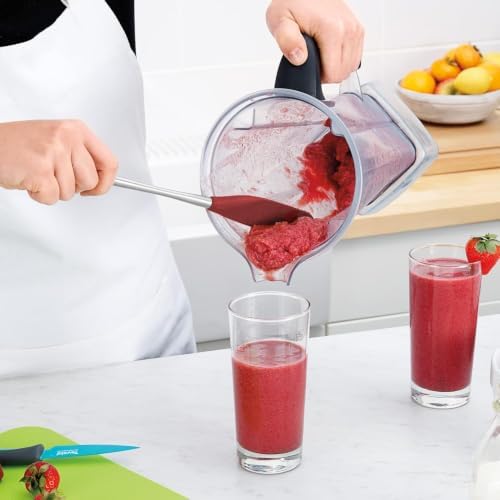 Tovolo Flex-Core Long-Handled Silicone Jar Scraper Spatula, Stainless Steel - Image 3