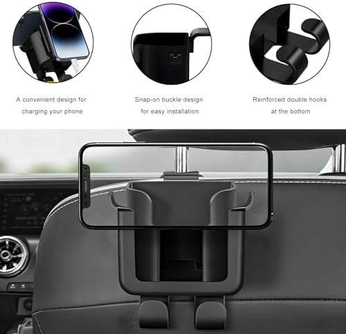 4 PCS Headrest Cup Holder for Car Back Seat, Auto Bottle & Phone Holder - Image 4
