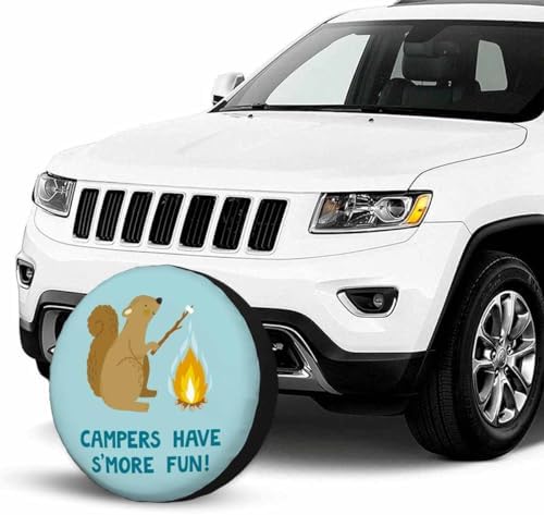 Campers Theme Spare Tire Cover for RV Trailer Squirrel Cute Smiling Squirrel - Image 7