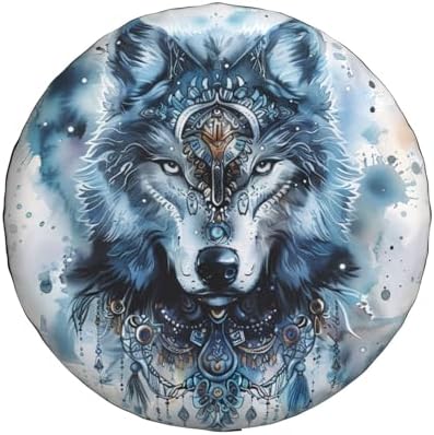 Native Wolf Spare Tire Cover Weatherproof Universal Wheel Protectors Wheel - Image 2