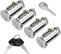 4 PCS Lock Cores, One-Key System Locking Kit Includes 1 Control Key, 2 Keys & 4 by Unknown