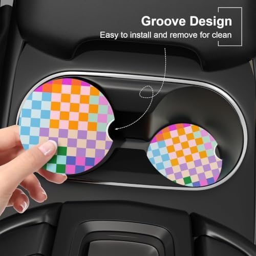 Ceramic Car Coasters – Absorbent Car Cup Holder Coaster Set - Image 5