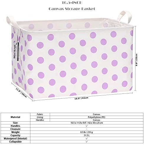 Sea Team Large Rectangle Open-Top Canvas Storage Basket - Image 6