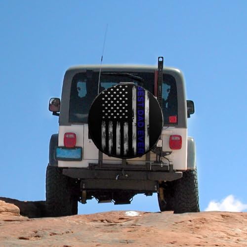 Vintage Best Dad Ever American Flag Tire Covers, Dust-Proof Weatherproof Wheel - Image 5