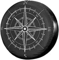 Vintage Wind Rose Compass Spare Tire Cover Dust-Proof Wheel Tire Cover Fit by Foruidea