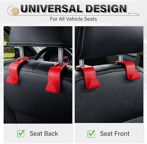 SINGARO 4 Pack Car Seat Headrest Hooks, Vehicle Back Seat Hanger Storage - Image 4
