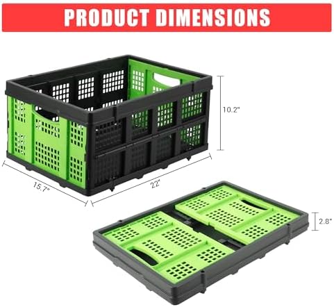 Collapsible Plastic Storage Crate, Stackable - Image 5