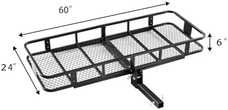 Hitch Cargo Carrier, 500lb Capacity, Galvanized Steel, Stabilizer and Cargo Net - Image 2