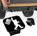 Trailer Hitch Cover, Sasquatch Holding the American Flag Tow Hitch Cover by Unknown