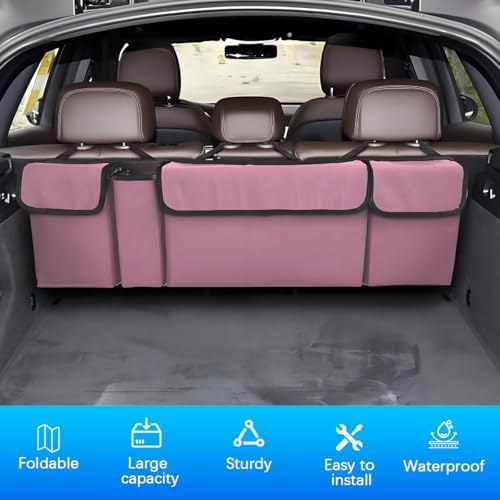 Car Trunk Organizer with Lid, Large Waterproof Vehicle Backseat Hanging Storage - Image 3