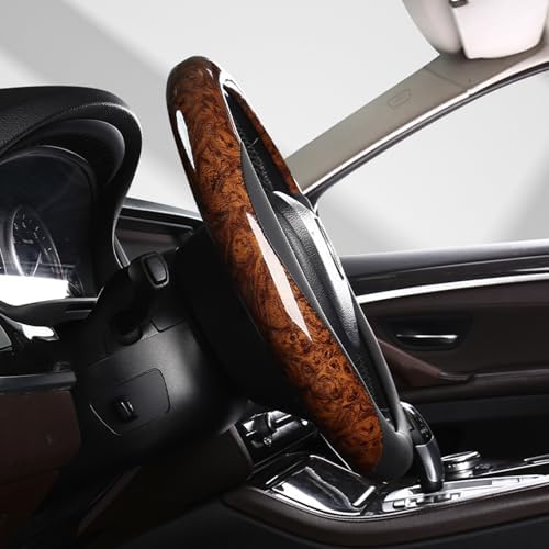 KAFEEK Wood Grain Steering Wheel Cover, 14 1/2-15 Inch - Image 4