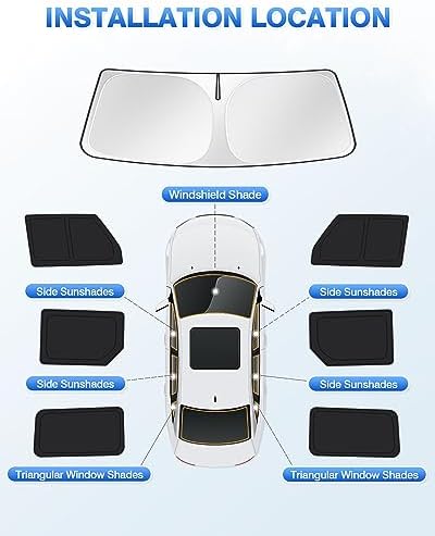 Canvcle Windshield Sun Shade for 2021-2025 2026 Ford Bronco 4 Door Side Rear - Image 6