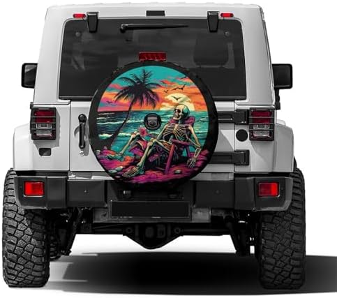 Delerain Spare Tire Cover with Backup Camera Hole Skeleton Beach Chair Wheel by Delerain