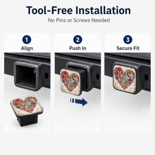 Trailer Hitch Covers Flower Heart, Heavy Duty 2 Inch Hitch Cover - Image 7