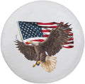 American Eagle USA Flag White Spare Tire Cover Fit RV SUV Trailer by JaykeJoy