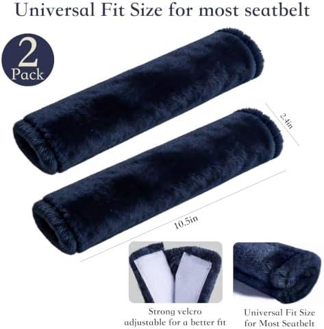 Amooca 2-Pack Soft Furry Universal Seatbelt Cover Car Shoulder Pad - Image 5