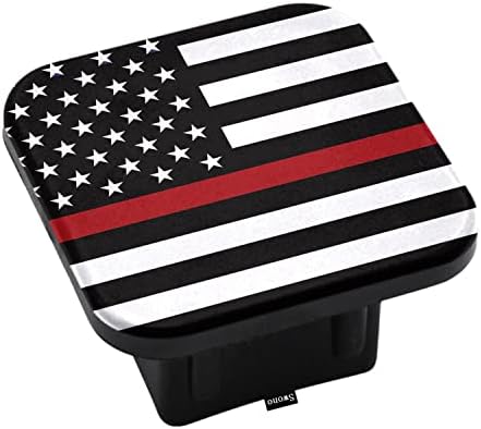 Swono American Flag Square Receiver Hitch Covers Vintage Thin Red Line USA Flag by Swono