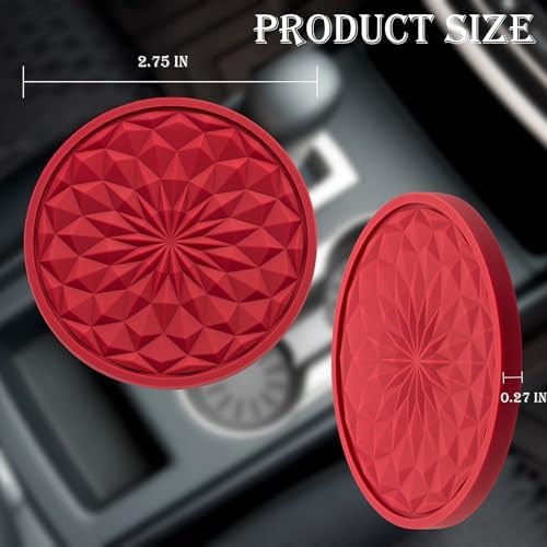 4 Pack Silicone Car Cup Holder Coaster – 2.75 Inch Non-Slip Drink Mat, - Image 2