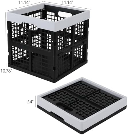 3 Packs 18 L Collapsible Milk Crate, 11 Inch Cube Storage Bin - Image 2