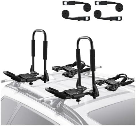 Roof Rack 2 Pairs J-Bar Soft Roof Rack Quick Folding Top Mount Tie Down Carrier by Unknown