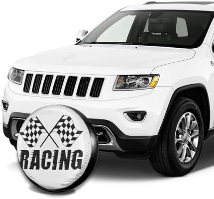 Checkered Racing Race Flag Weatherproof Spare Tire Cover - Image 7