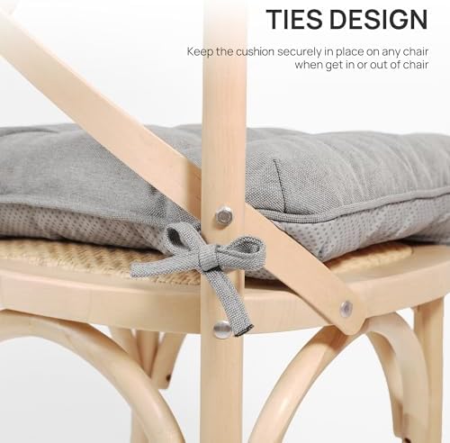 Love's cabin Memory Foam Chair Cushions Set of 4, 15.5 Inch, Light Grey - Image 5